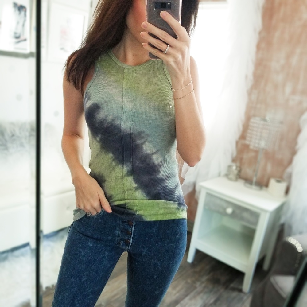 🅱️Last1️⃣Giselle Lime Modal Tank Tie Dye Summer